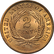 1865 PCGS MS-65RD (rattler).