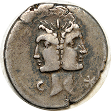 Roman.  114 - 113 BC Roman Republic Denarius of C. Fonteius. VF.