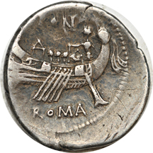 Roman.  114 - 113 BC Roman Republic Denarius of C. Fonteius. VF.