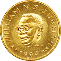 Republic of Liberia.  1964-B gold twenty Dollars, KM-19. MS-60.