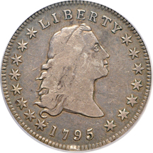 1795 3 Leaves, "Head of '95" (B-5, BB-27, R.1). PCGS F-15.