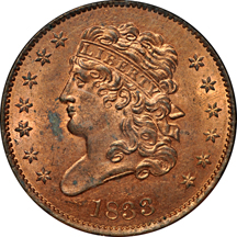 1833 (C-1, R.1) NGC MS-64 RD.