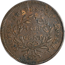 1795 Plain Edge, Punct. Date (C-3, R.5+). PCGS VF-25.