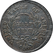 1795 Plain Edge, No Pole, struck on TAL Token (C-6a, R.2). PCGS VF-30.