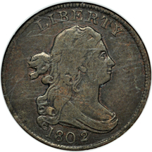 1802 2/0 Reverse of 1802 (C-2, R.3). NGC F-15.