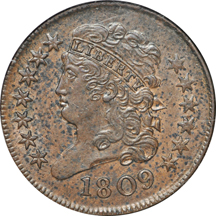 1809 Normal Date (C-3, R.1). NGC MS-60 BN.