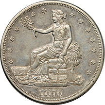 Two 1876-S AU and AU/reverse damage, and an 1877-S AU details/cleaned/toning spots.