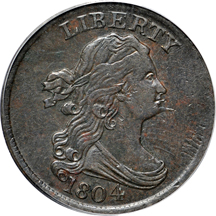 1804 Spiked Chin, Die State 11.0 (C-6, R.2). PCGS AU-50.