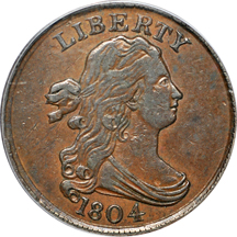 1804 Plain 4 - Stems (C-11, R.3+). PCGS XF-45.