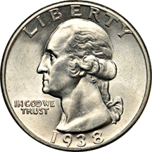 Seven Washington quarters.