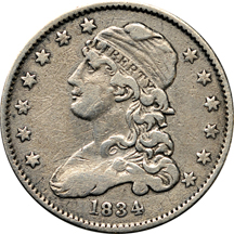 1806 About Good/damaged, plus three Capped Bust quarters.