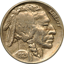 Twenty-one Buffalo nickels.