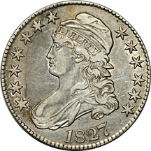 Eleven Bust half-dollars, lettered edge.