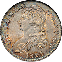 1824 (O-105, R.2) NGC MS-62.