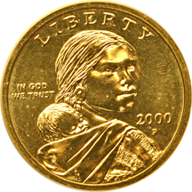 2000-P Sacagawea $1 Presented to obverse sculptor Glenna Goodacre by the US Mint. ICG