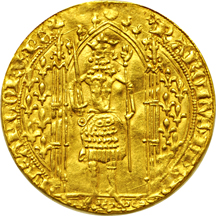 France.  No Date (1364 - 1380) Charles V gold Franc a Pied. AU.