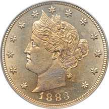 1883 No Cents. PCGS MS-65.