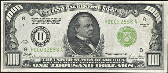 1928 $1,000.00 St. Louis.  CU.