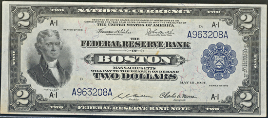 1918 $2.00 Boston.  PCGS CHCU-63.