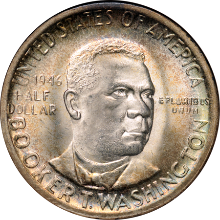 Two 1946-S and a 1951 Booker T. Washington. NGC MS-66, PCGS MS-66, and NGC MS-65 (no line), respectively.