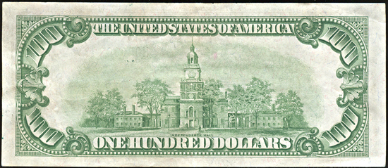 1928-A Star $100.00 Saint Louis.  AU.