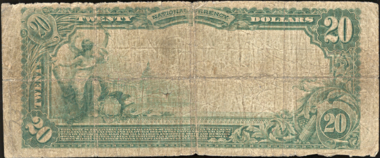 1902 $20.00. Clayton, MO Charter# 12333 Blue Seal. VG.