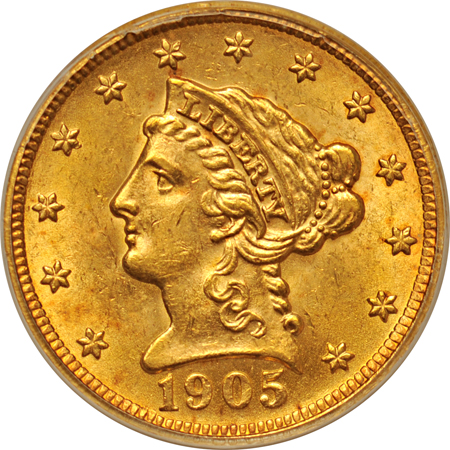 Two 1905 PCGS MS-61 (green label).