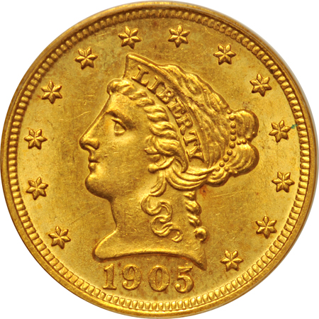 Two 1905 PCGS MS-61 (green label).