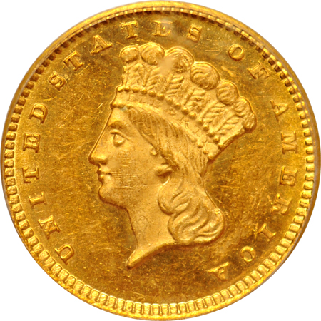 1873 OPEN 3. PCGS MS-62.