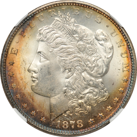 1878 7TF REVERSE OF 1879. NGC MS-64 CAC.