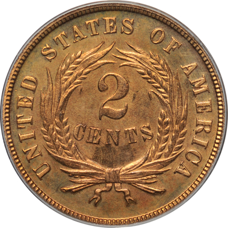 1869 PCGS PF-64RD CAC.