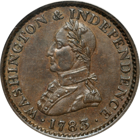 1783 Wash, Large Military Bust. PCGS MS-62BN.