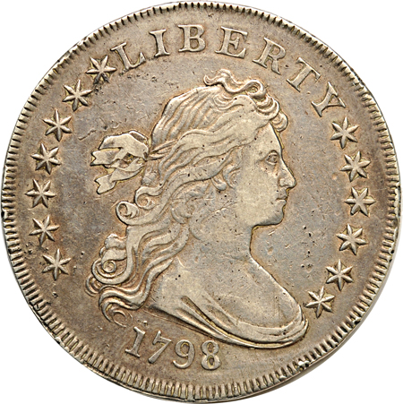 1798 Pointed 9, 4 Lines (B-9, BB-121, R.4). VF details/rim and surface dings.