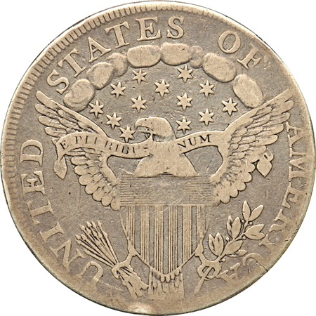 1798 Pointed 9, 4 Lines (B-14, BB-122, R.3). F details/rim bruise.