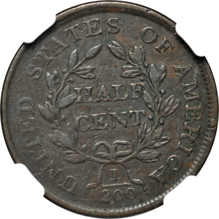 1804 Plain 4 - Stemless (C-13). NGC XF-45 BN.