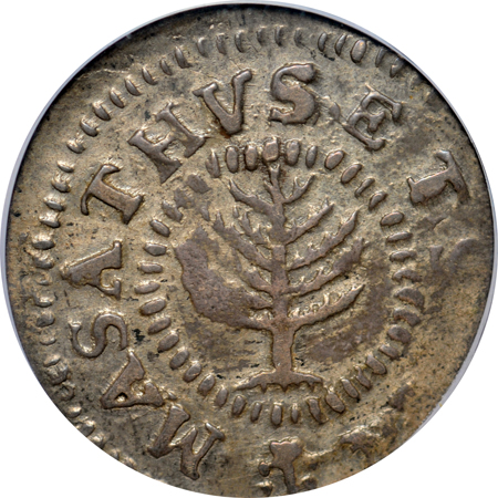 1652 (Noe-16) Pine Tree, Small Planchet. PCGS AU-50.