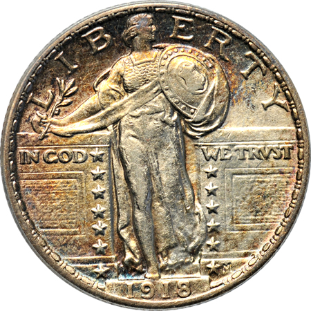 Eight ANACS certified AU Standing Liberty quarters.