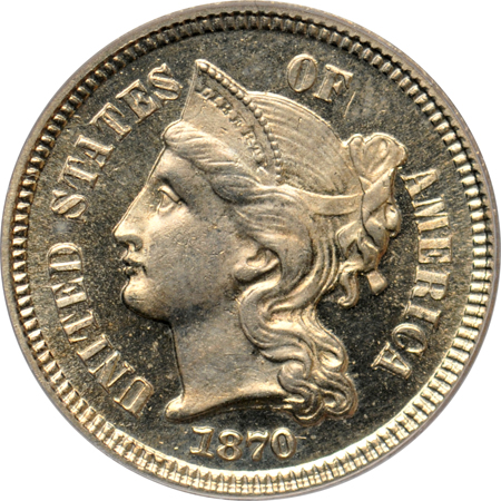 1870 (P02, plate coins) PCGS PF-65.