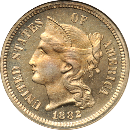 1882 (P02b, plate coin) NGC PF-65.
