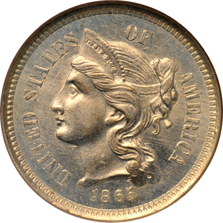 1865 (B20c, plate coin) NGC MS-64, and an 1867 (B03b, plate coin) PCI MS-64.