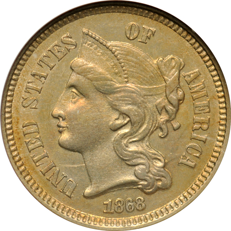 Five three-cent nickels.