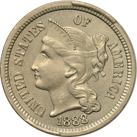 Nine three-cent nickels.