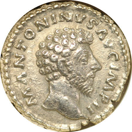 Rome - AD 139 - 161 Marcus Aurelius Ceasar ANACS F-12, and an AD 161 - 180 Marcus Aurelius Denar ANACS AU-55.