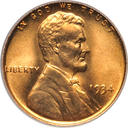 Twenty-three 1934 Lincoln cents.  Fourteen PCGS MS-65RD, seven PCGS MS-66RD, and two PCGS MS-67RD.