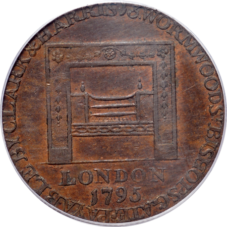 1795 1/2 P Washington Grate, large buttons, reeded edge. PCGS AU-55.