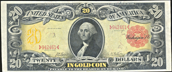 1905 $20.00 technicolor.  XF.