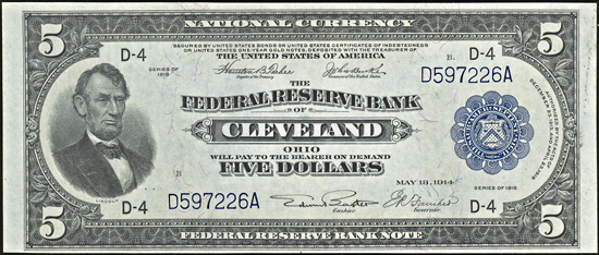 1918 $5.00 Cleveland.  CHCU.