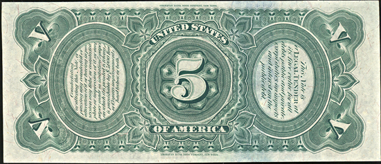 1869 $5.00.  CHCU.