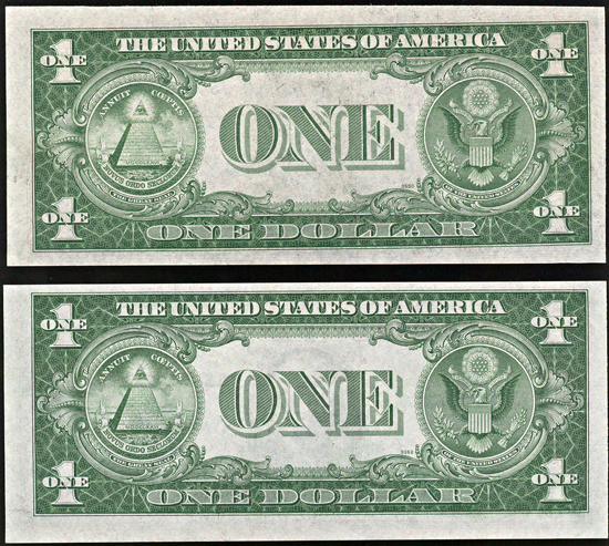 Pair of 1935-A R and S $1.00.  CHCU.