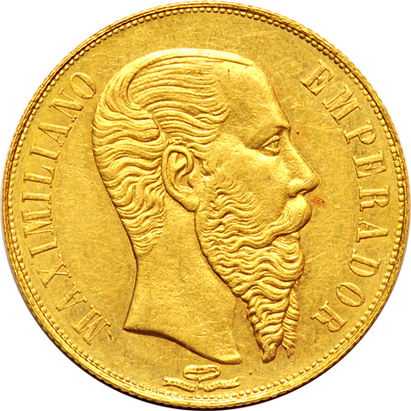 Mexico - 1866 20 Pesos AU.